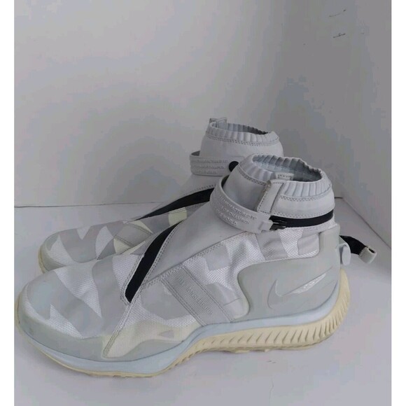 Modern High-Top Sneakers Geometric Pattern Athletic Urban‎ Streetwear Grey White main image 7
